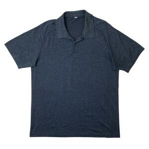 Lululemon Polo Shirt Mens XL Blue Metal Vent Tech Short Sleeve Performance Golf